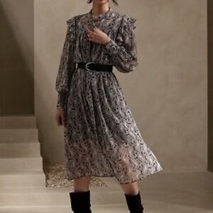 Banana Republic Paisley Long Sleeve Dress